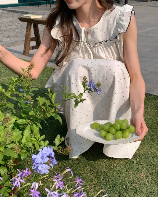Polka Dot Ruffle Pajama Dress
