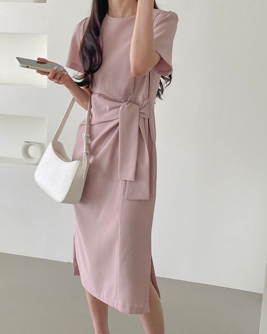 Tie-Waist Midi Dress