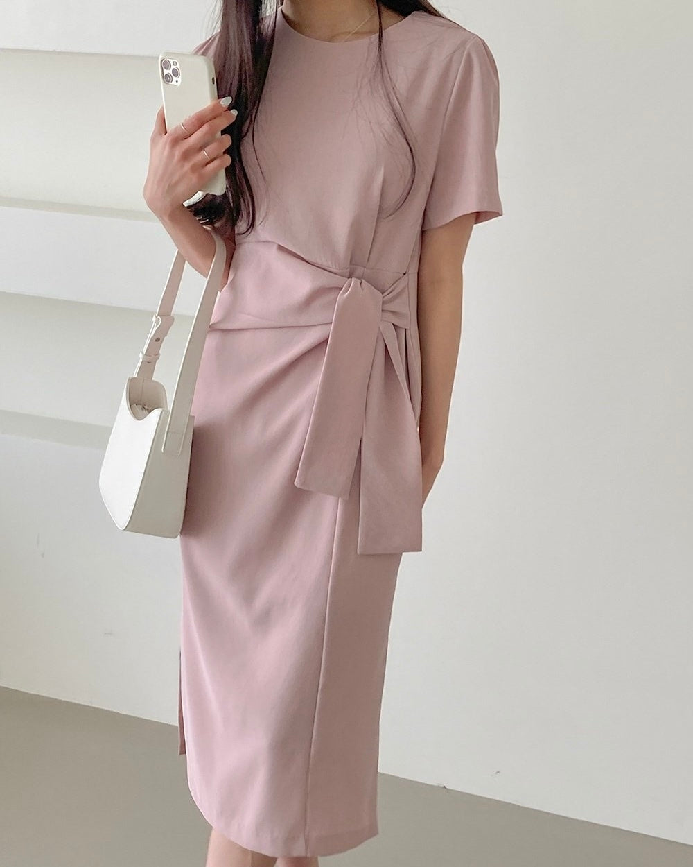 Tie-Waist Midi Dress