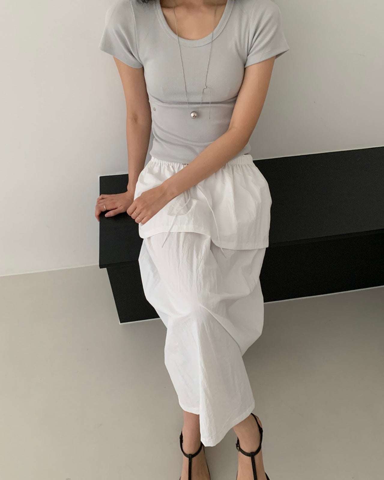Nylon Maxi Skirt