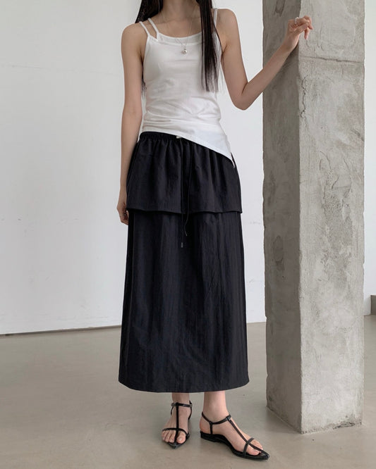 Nylon Maxi Skirt
