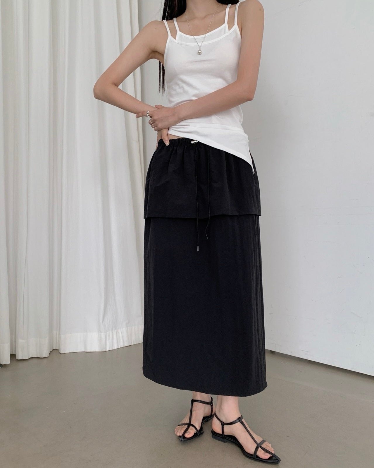 Nylon Maxi Skirt