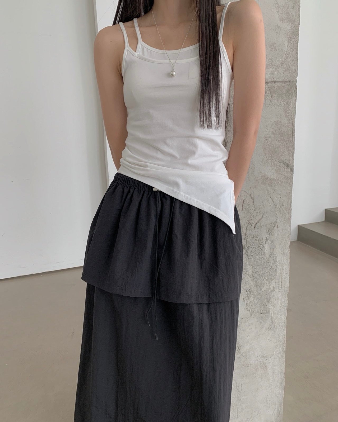 Nylon Maxi Skirt