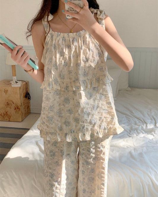 Blue Garden Pajama Set