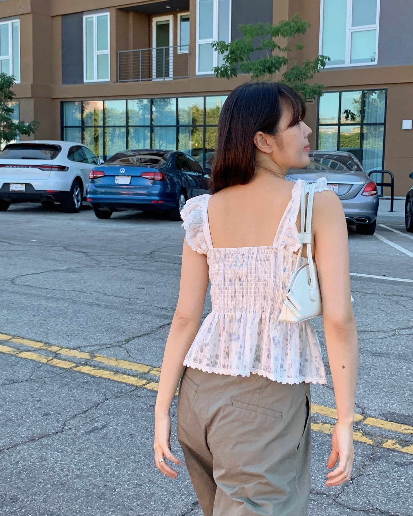 Floral Lace-Trimmed Camisole