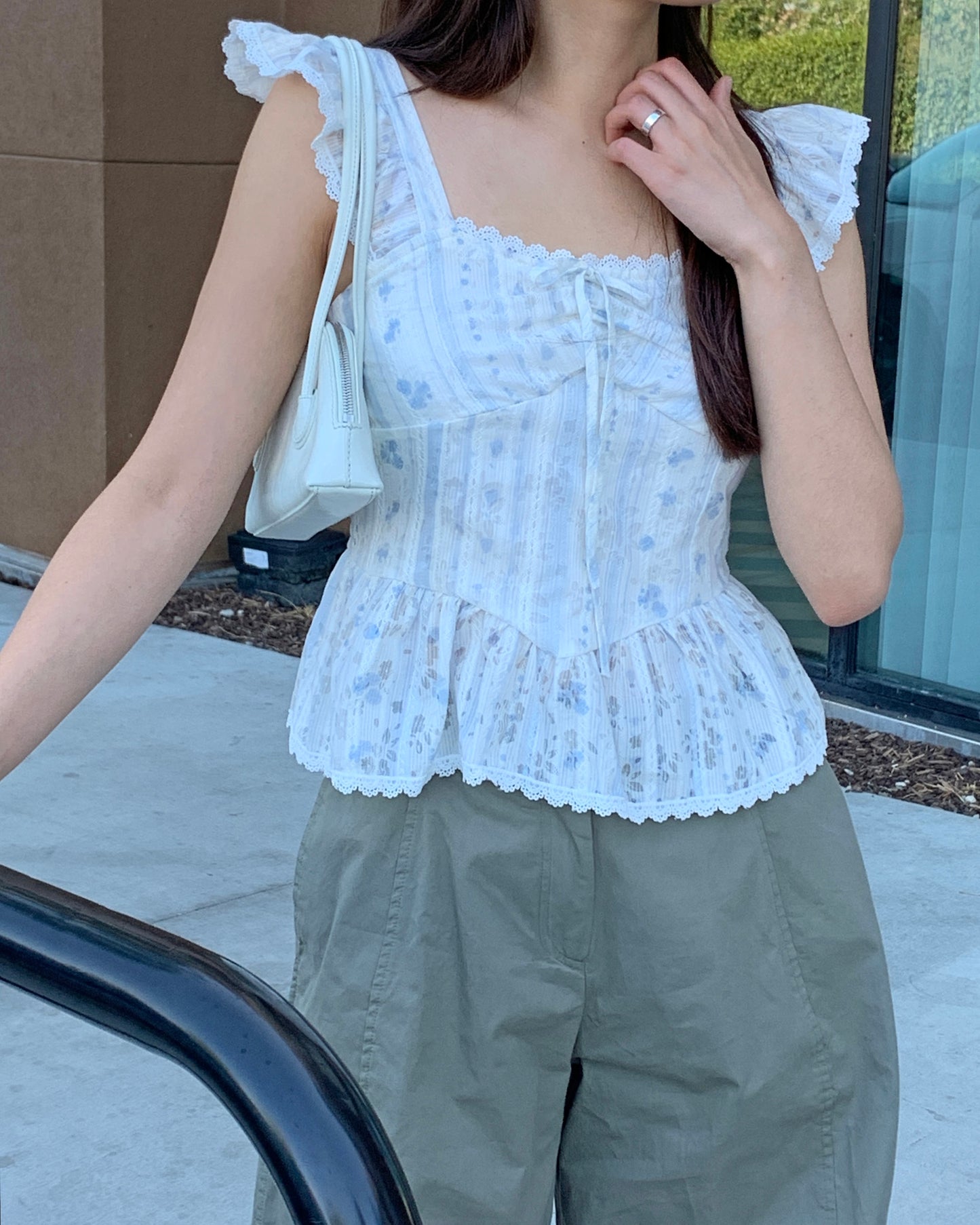 Floral Lace-Trimmed Camisole