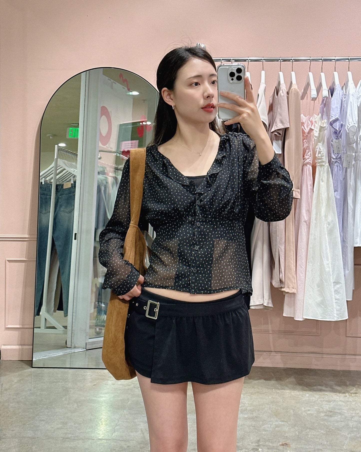 Ditsy Sheer Blouse