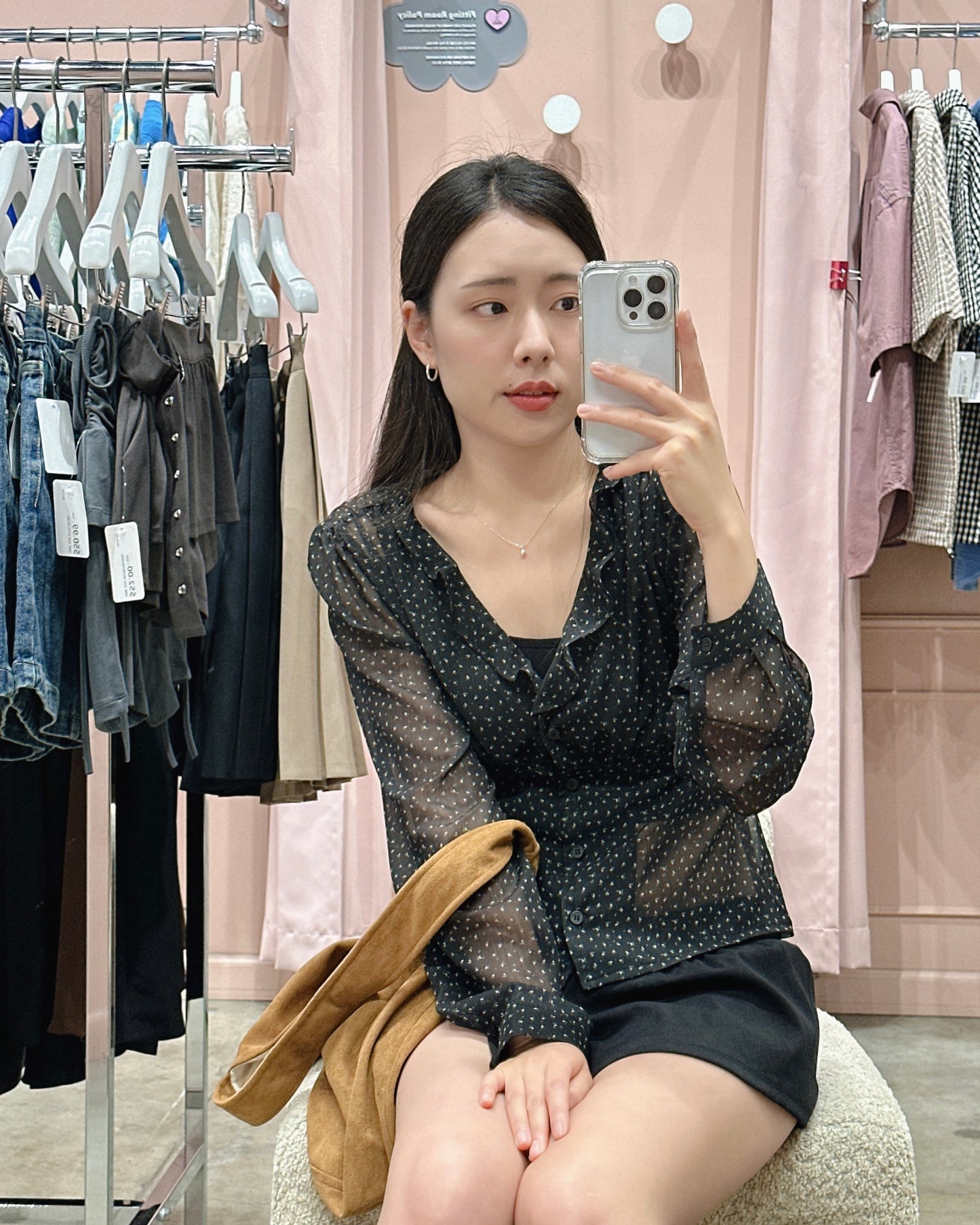 Ditsy Sheer Blouse
