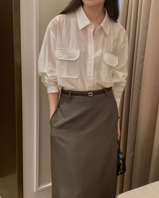 Sheer Double-Pocket Shirt