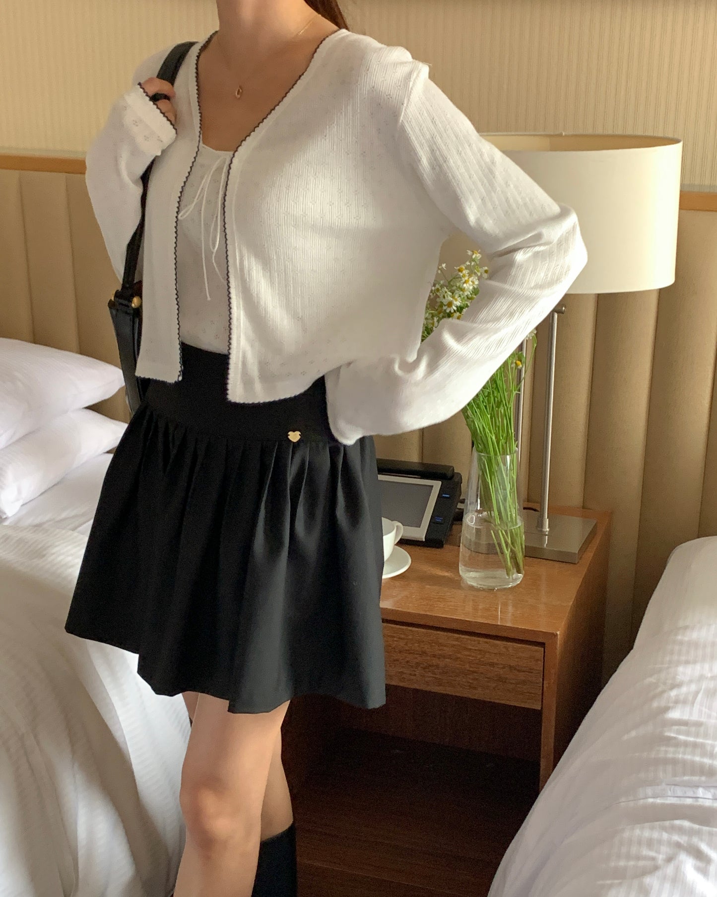 Scallop Trim Cardigan & Cami Set