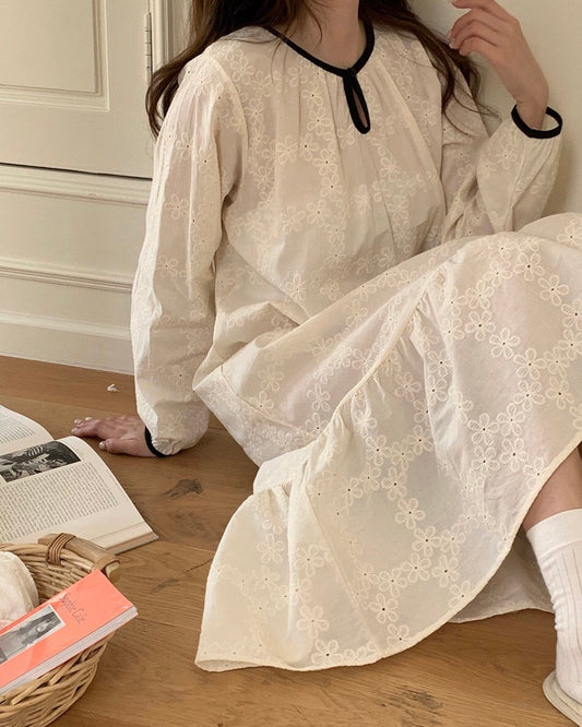 Floral Embroidered Sleep Dress