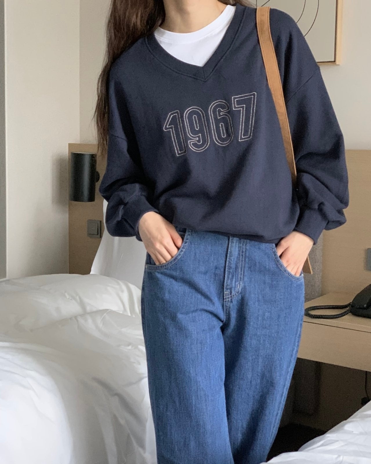 Retro V-Neck Sweatshirt