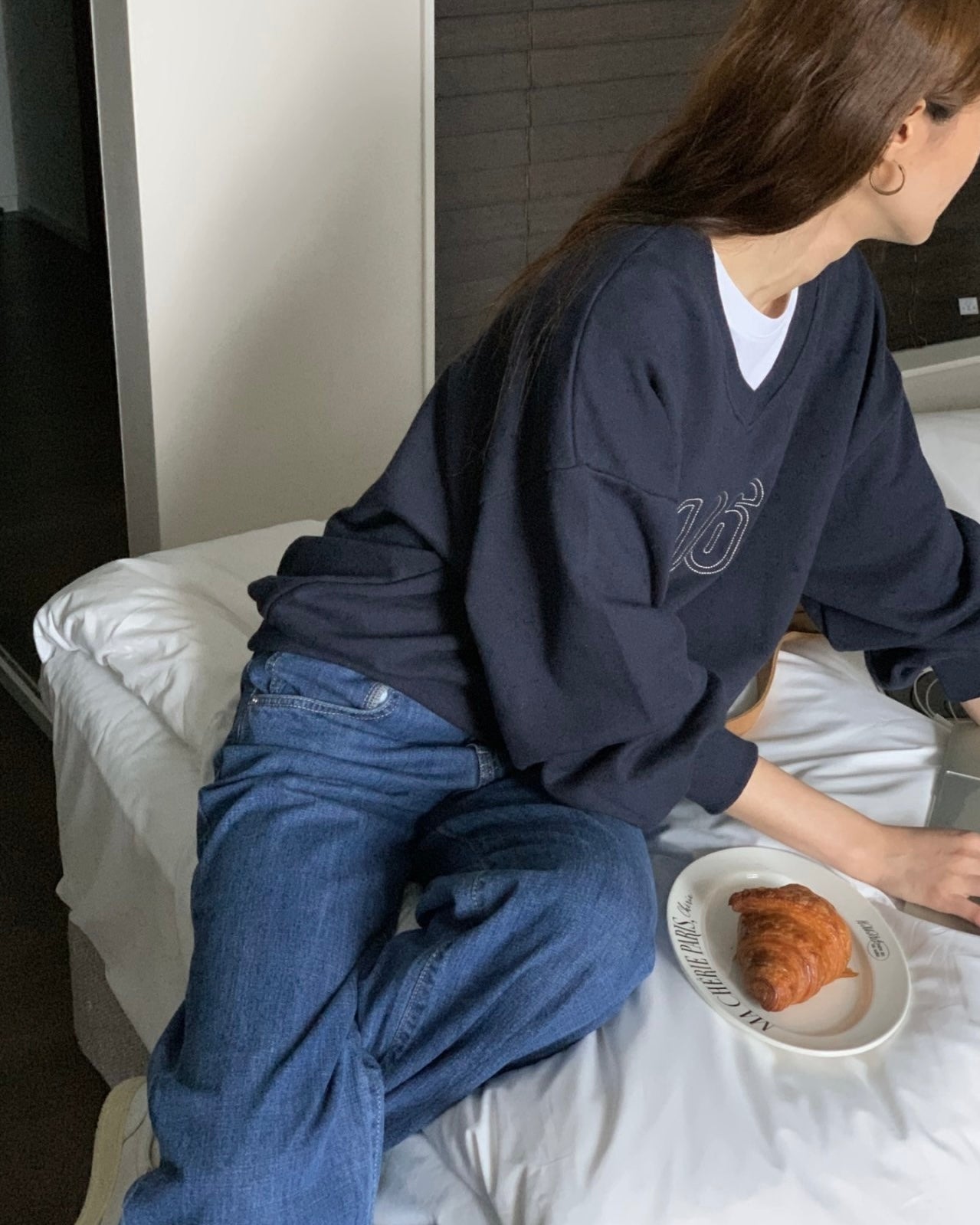 Retro V-Neck Sweatshirt