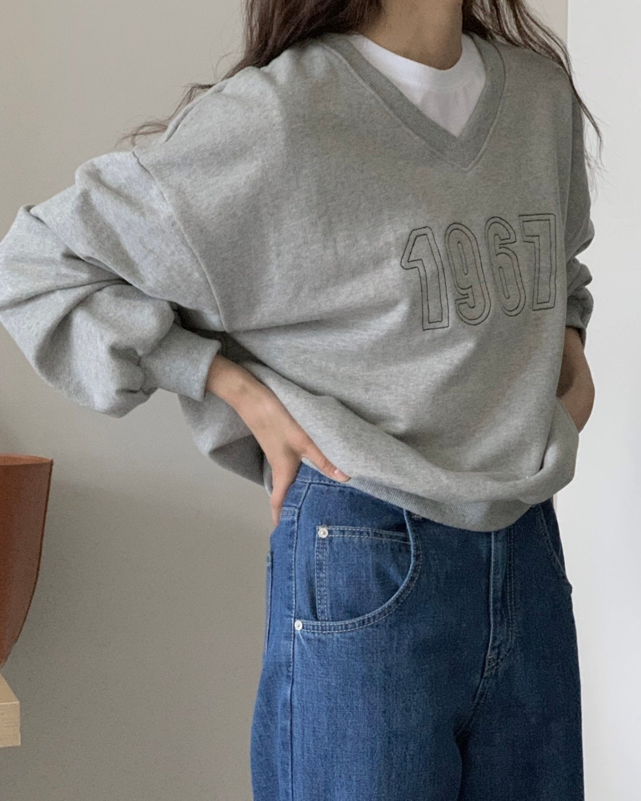 Retro V-Neck Sweatshirt