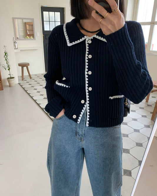 Wavy Edge Cardigan