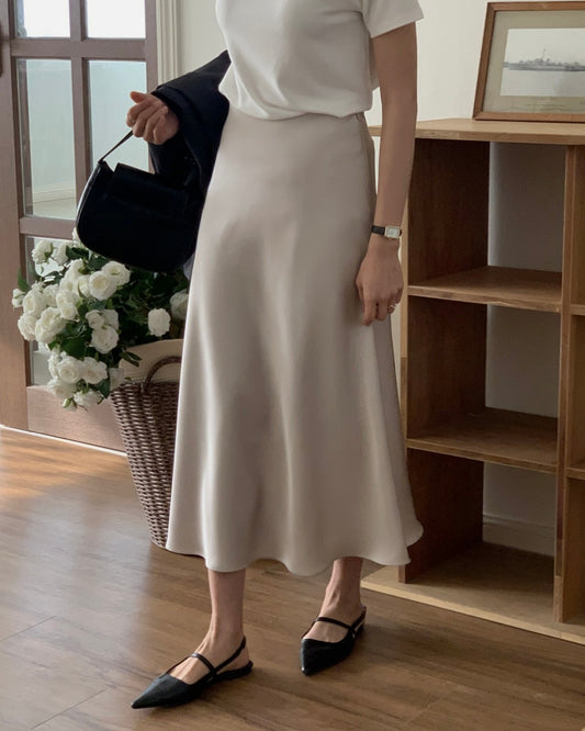 Flowing Satin Skirt