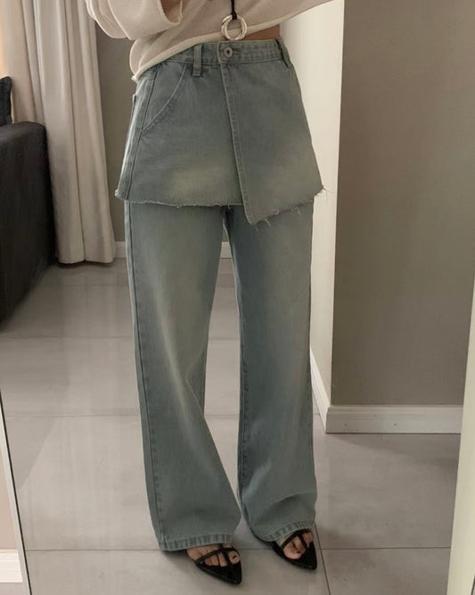 Denim Duo Skirt and Jeans