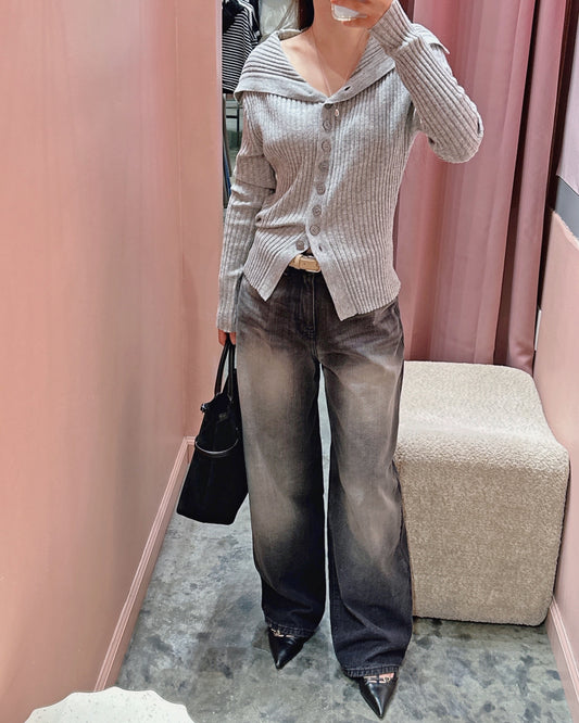 Snap-Back Washed Jeans