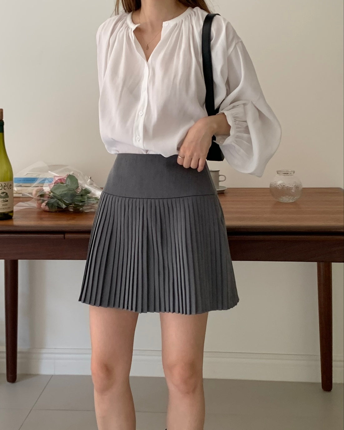 Ripple Pleated Mini Skirt