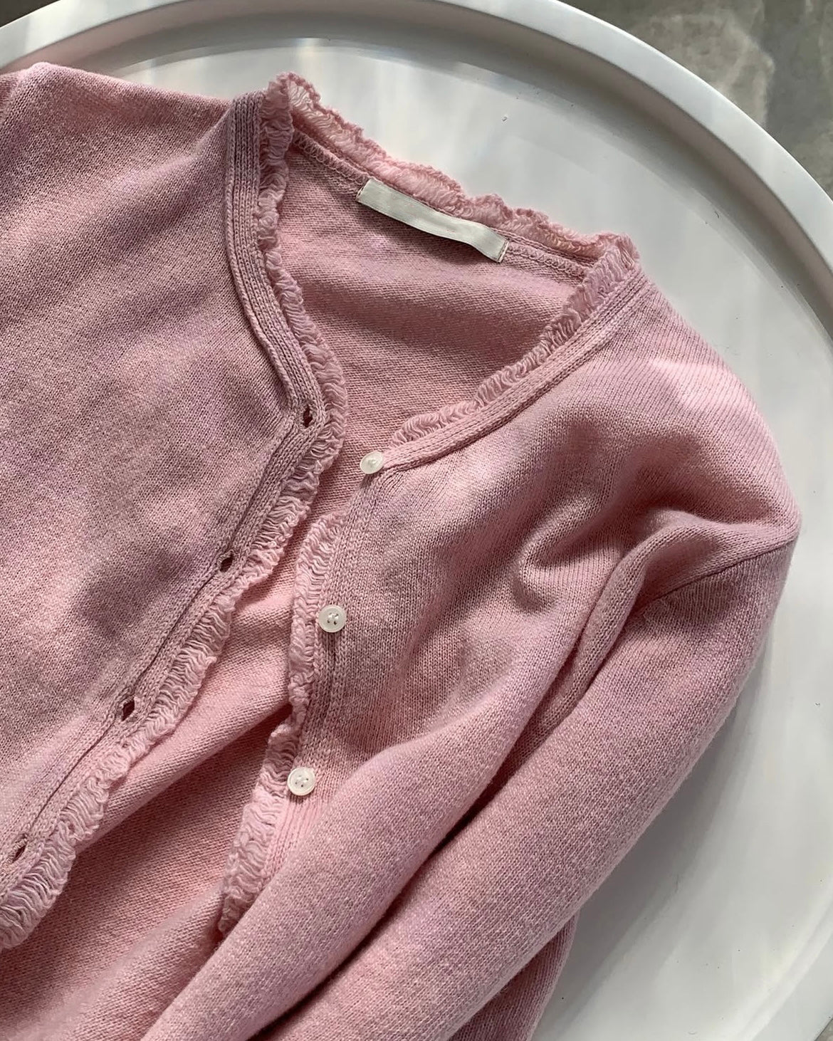 Frayed Edge Wool Cardigan