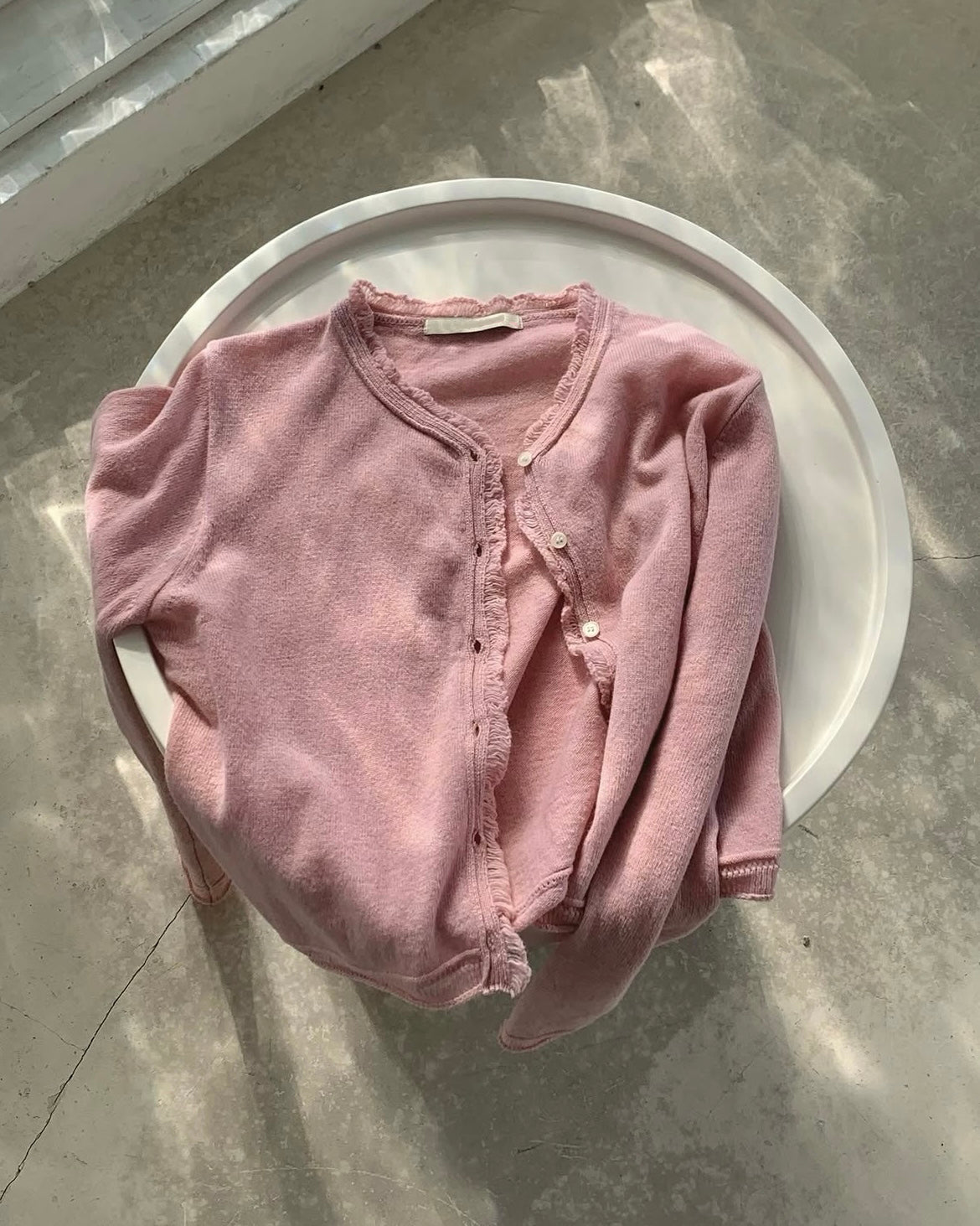 Frayed Edge Wool Cardigan