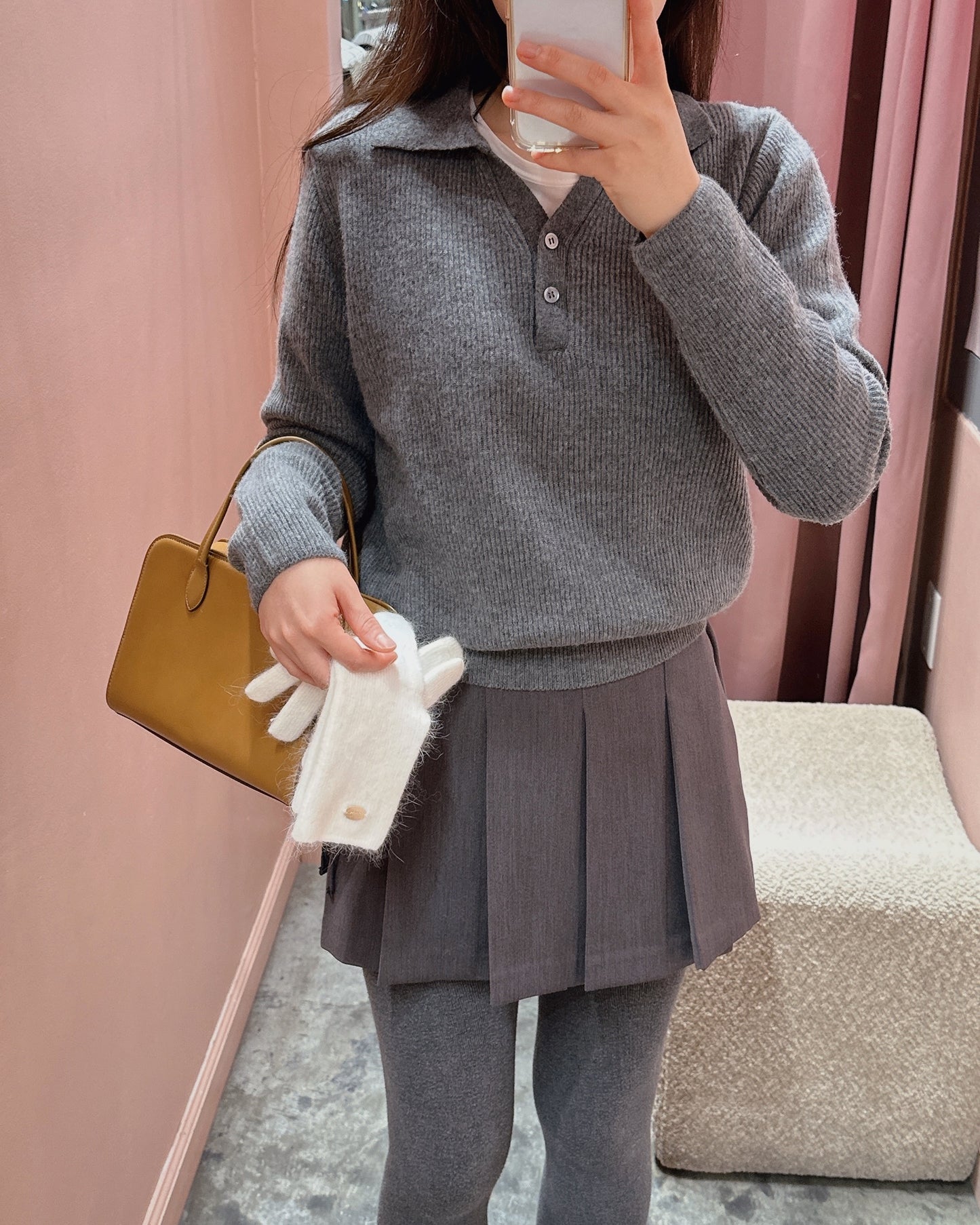 Soft Ribbed Polo Knit