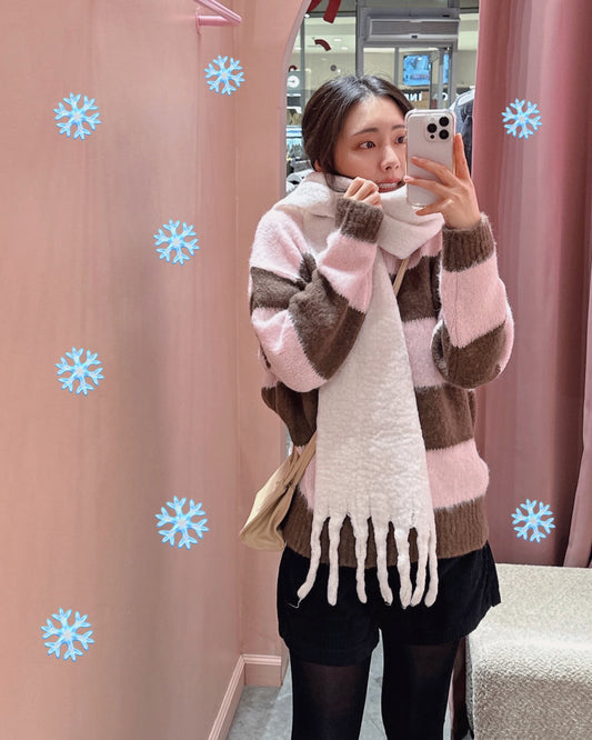 Chunky Stripe Alpaca Sweater