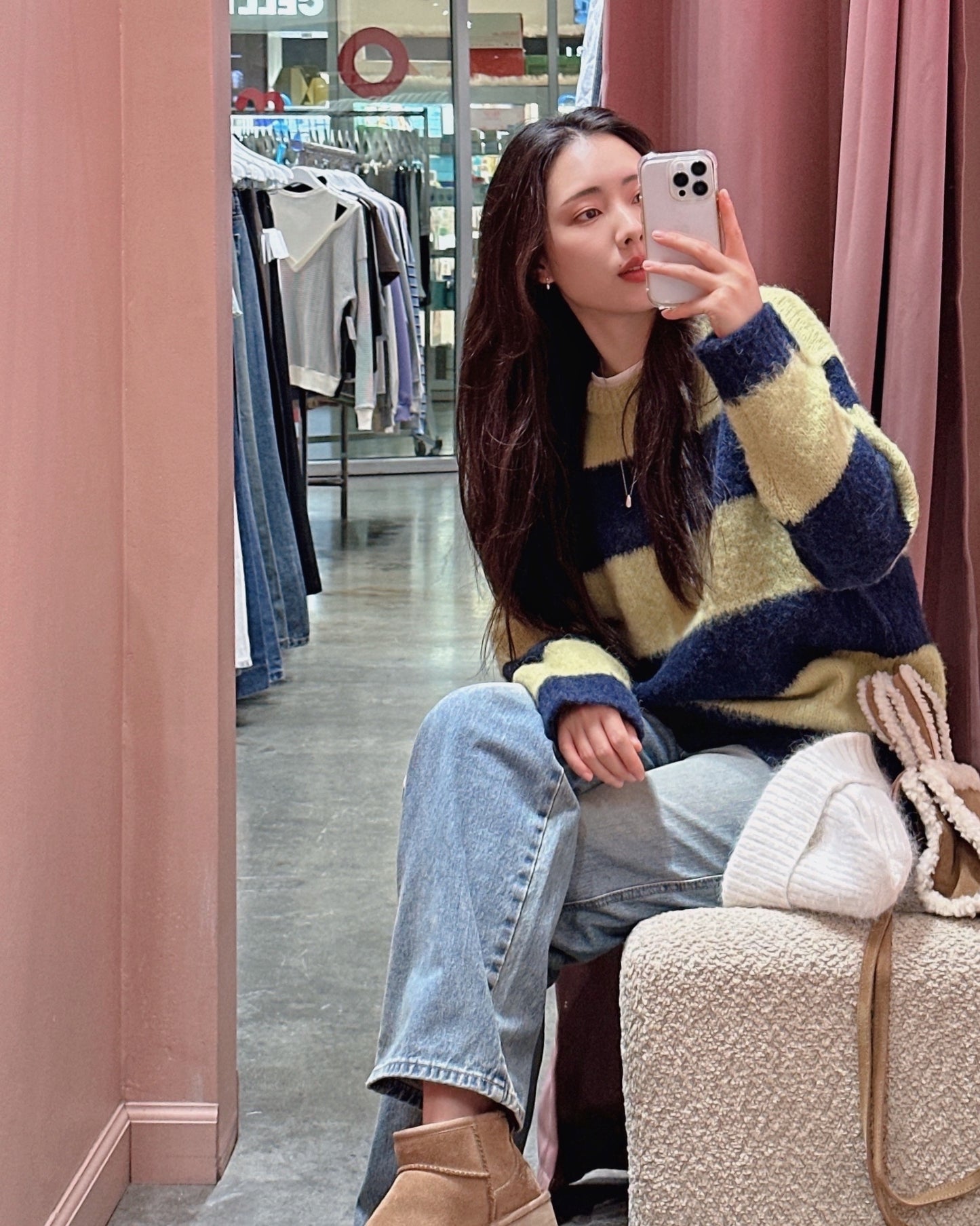 Chunky Stripe Alpaca Sweater