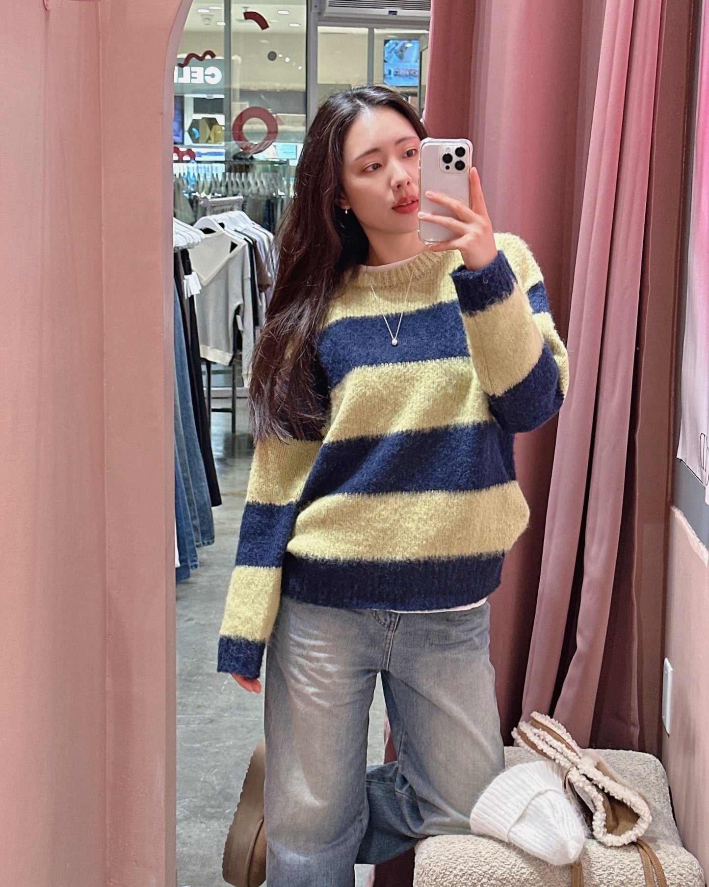 Chunky Stripe Alpaca Sweater