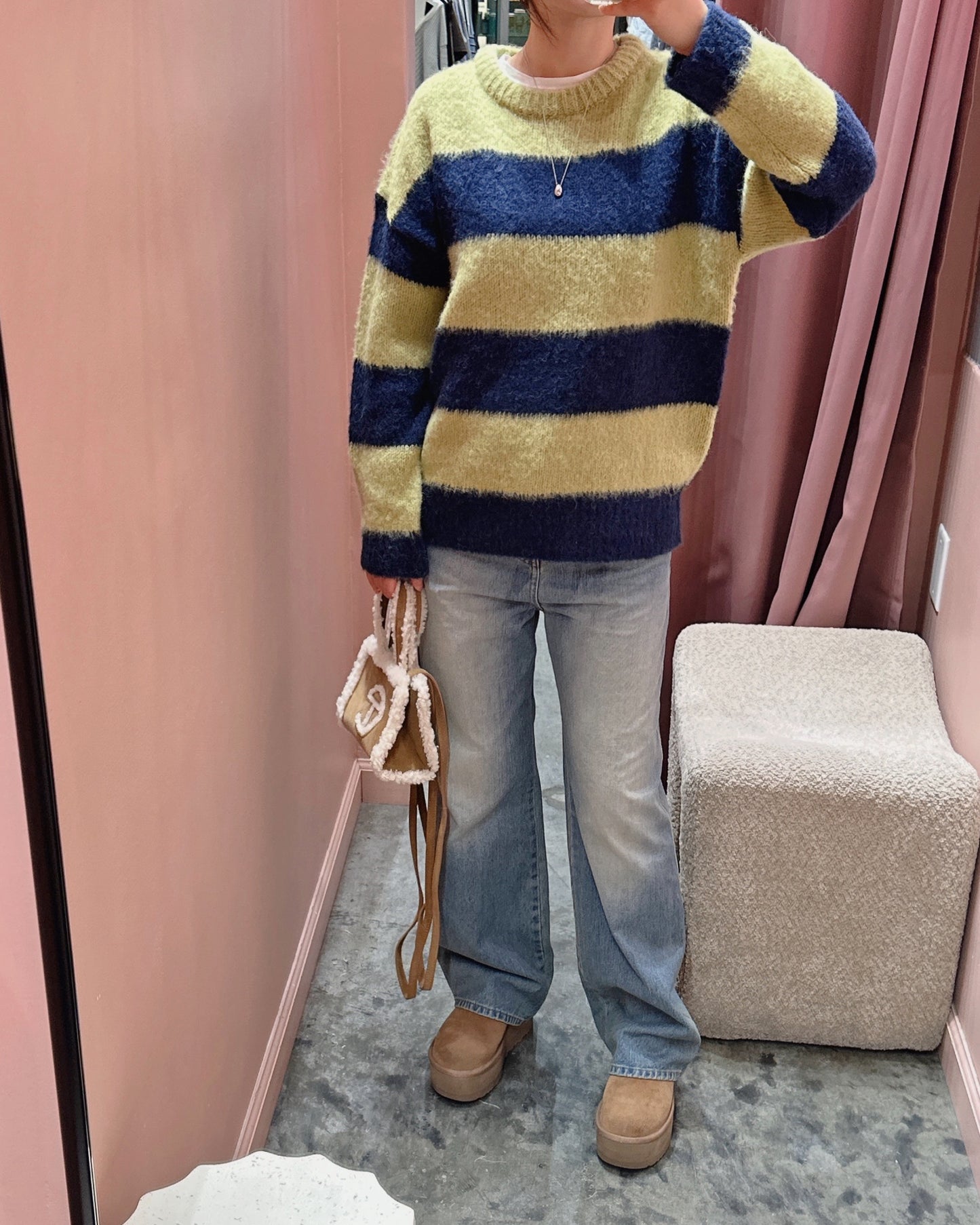 Chunky Stripe Alpaca Sweater