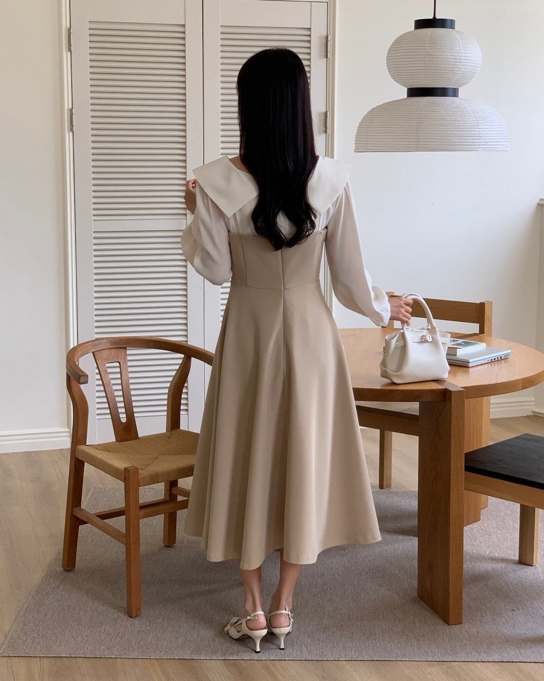 Shirt-Overlay Midi Dress