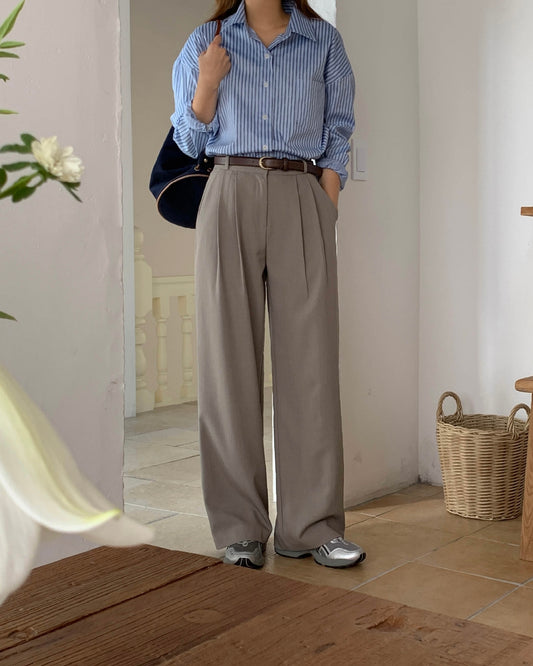 Double-Pleat Tailored Trousers