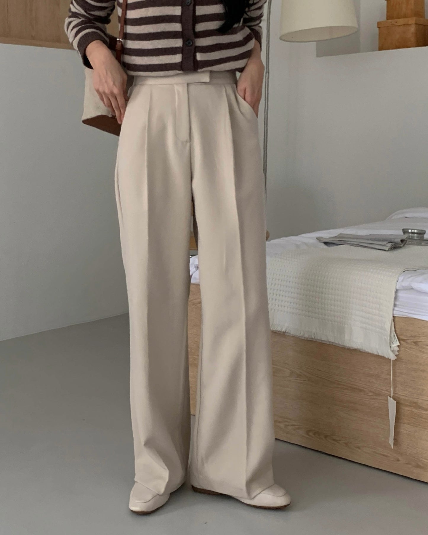 Fleece-Lined Wide Trousers