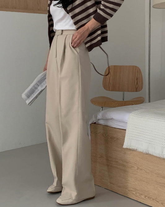 Fleece-Lined Wide Trousers