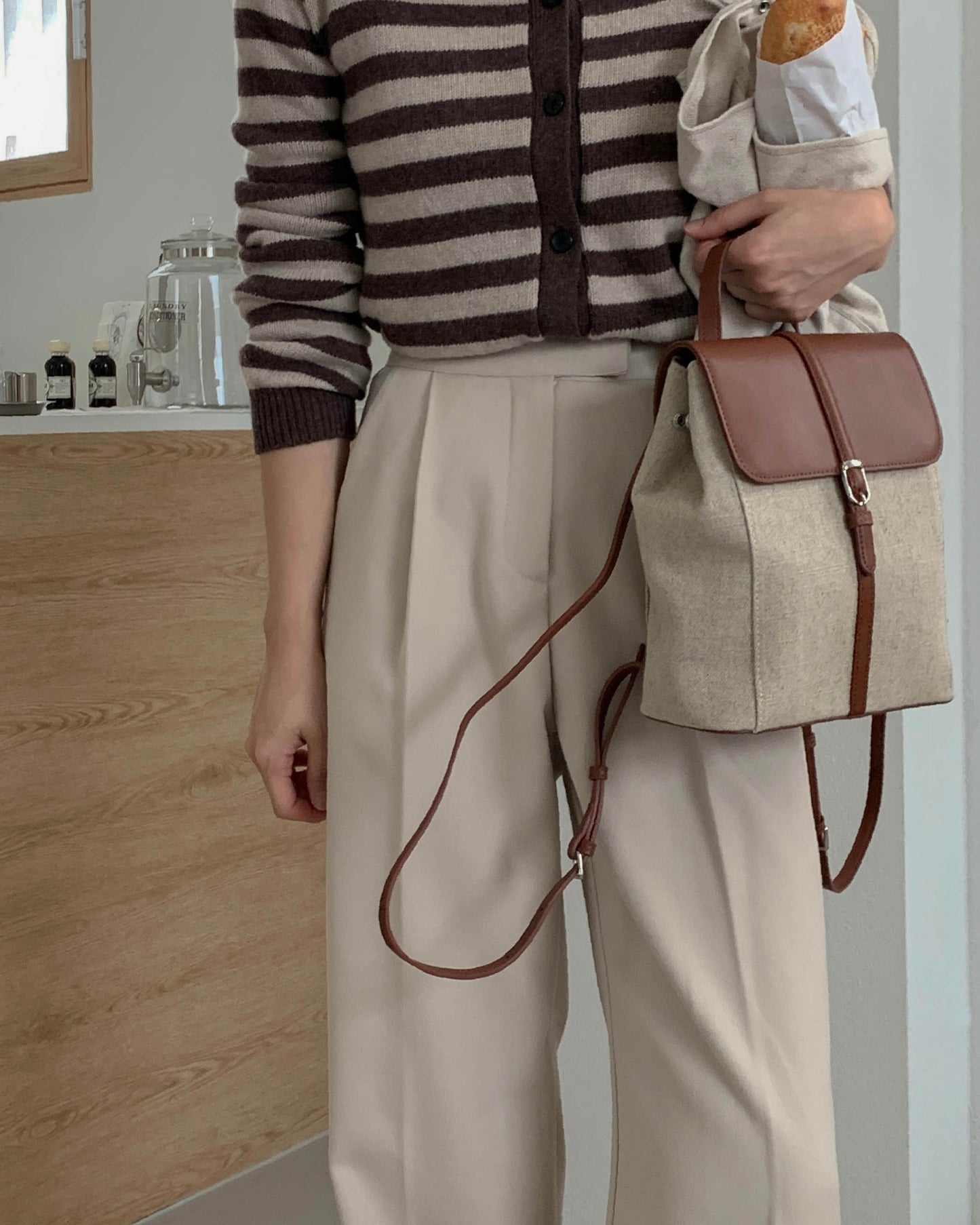 Fleece-Lined Wide Trousers