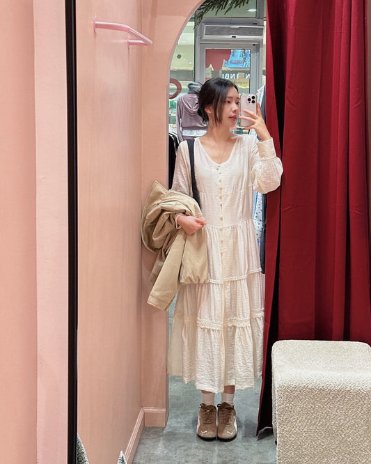 French Vintage Tiered Dress