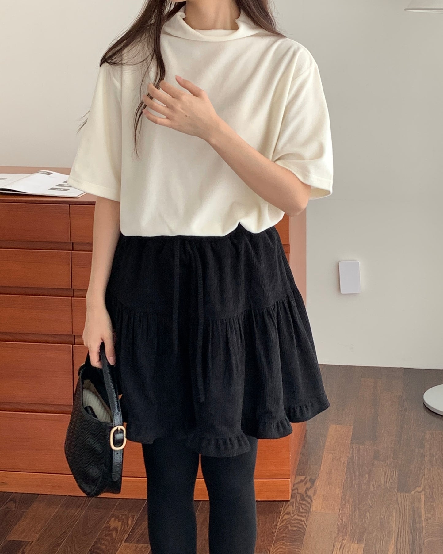 Tiered Corduroy Skort