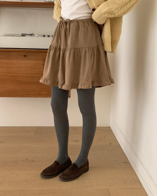Tiered Corduroy Skort