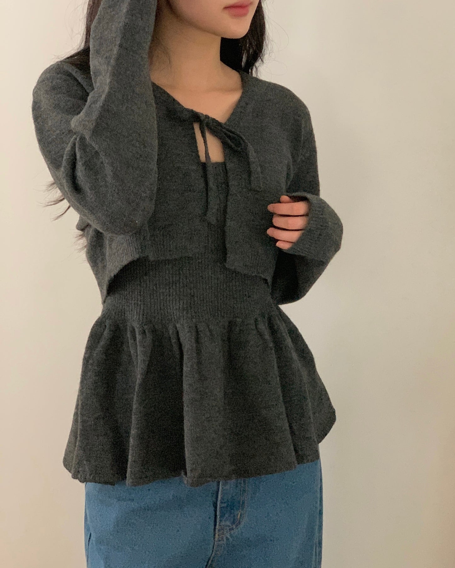 Peplum Cami Crop Set