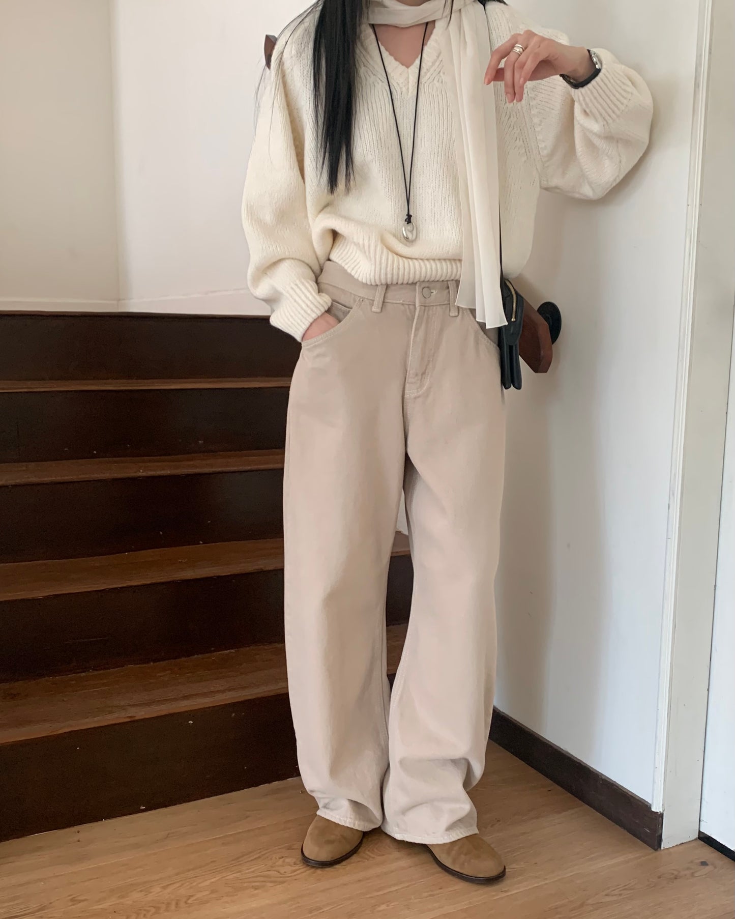 Peach Brushed Cotton Pants