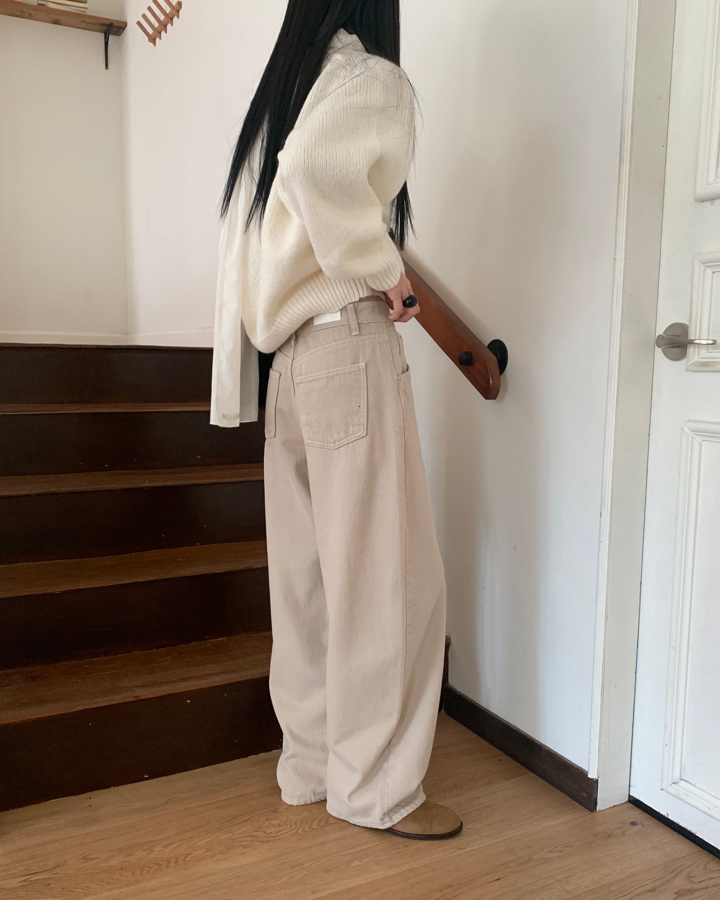 Peach Brushed Cotton Pants