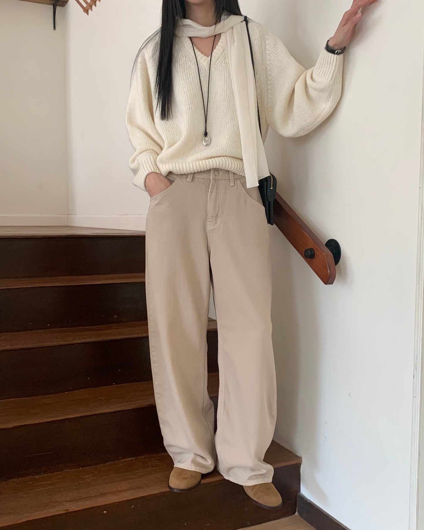 Peach Brushed Cotton Pants