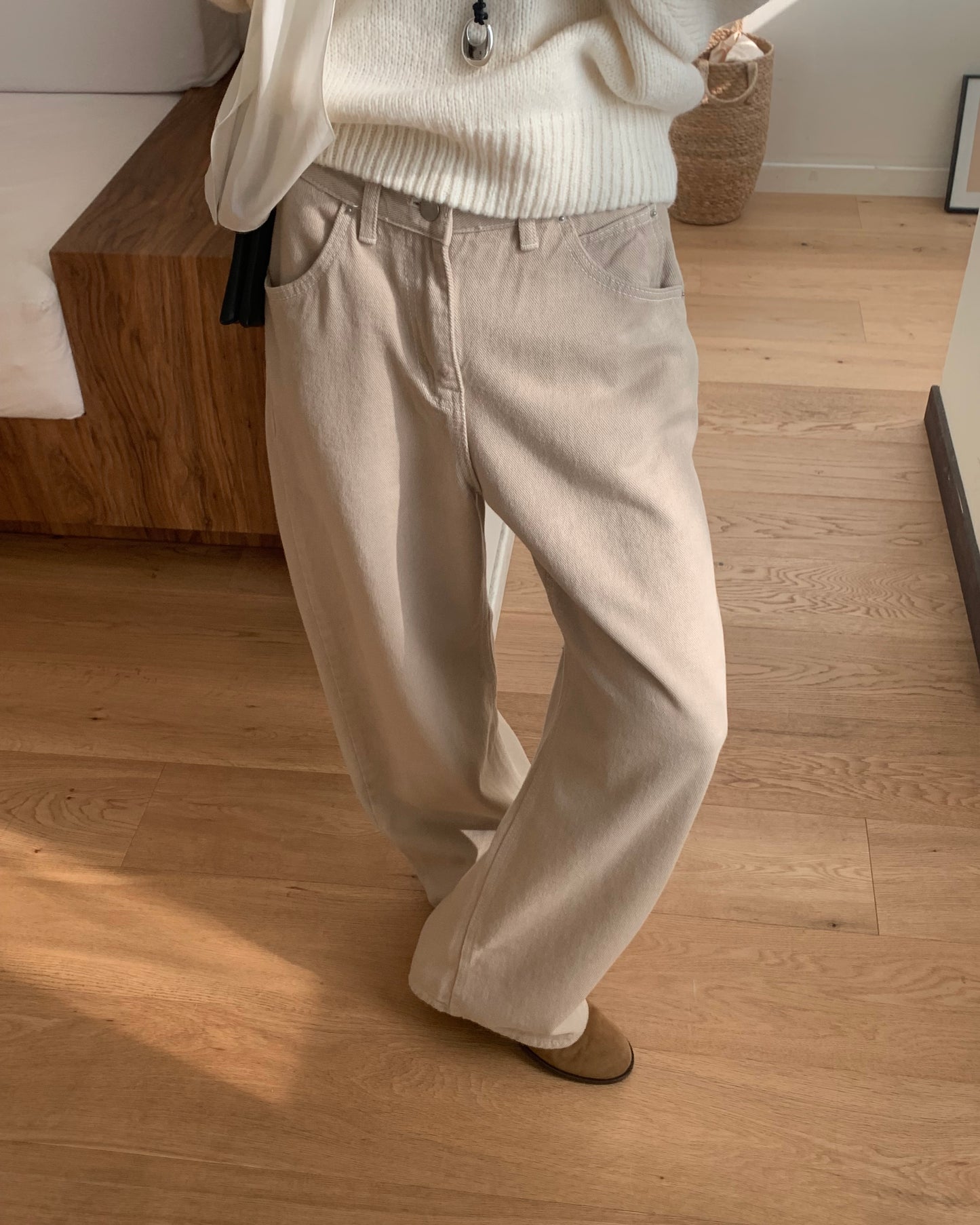 Peach Brushed Cotton Pants