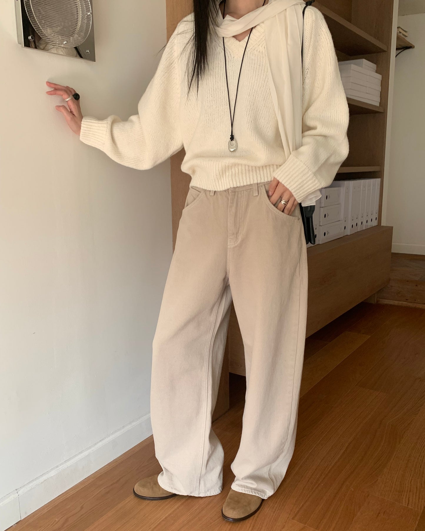 Peach Brushed Cotton Pants