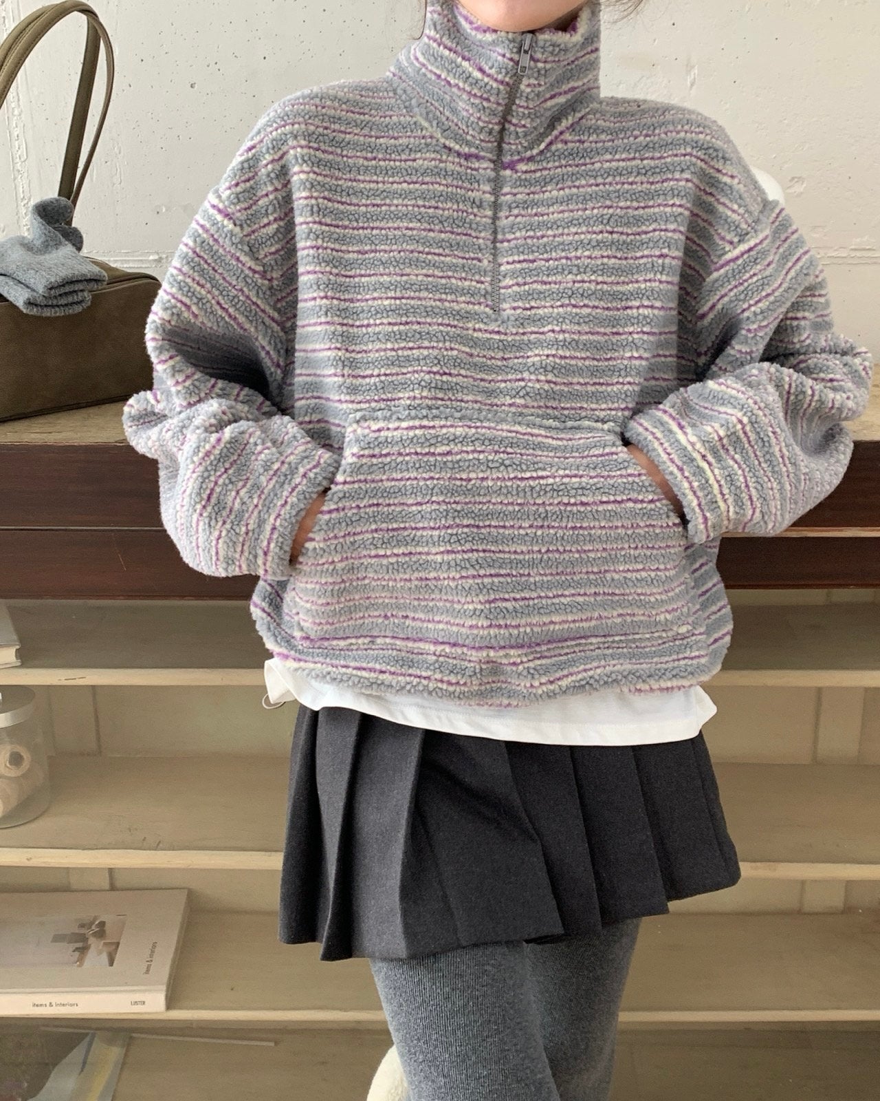 Striped Teddy Pullover