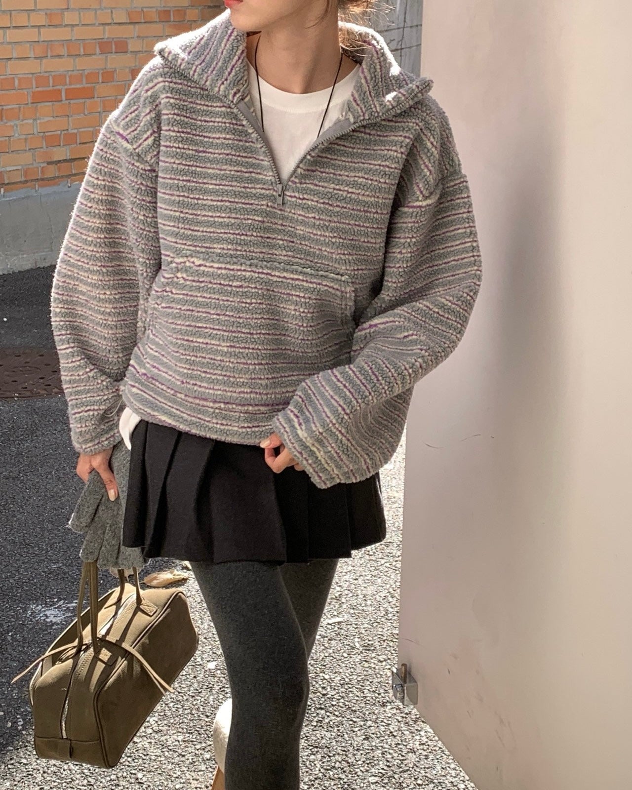 Striped Teddy Pullover