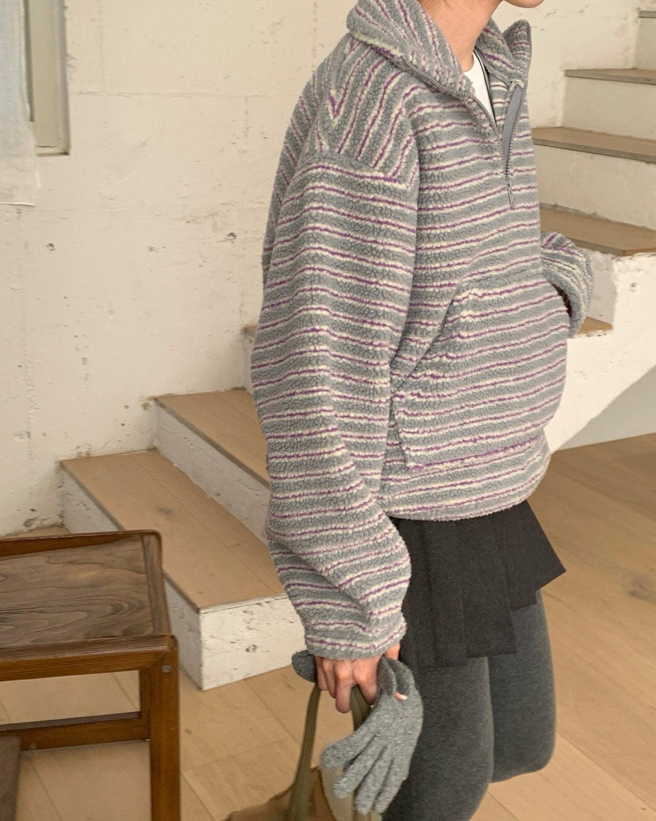 Striped Teddy Pullover