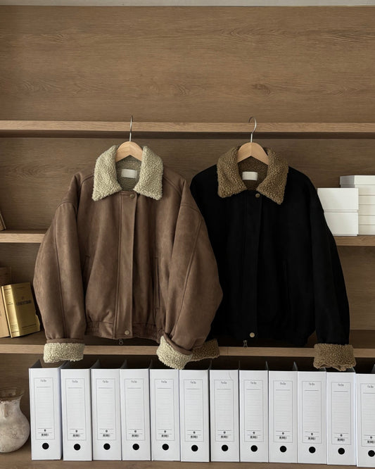 Sherpa Suede Bomber Jacket