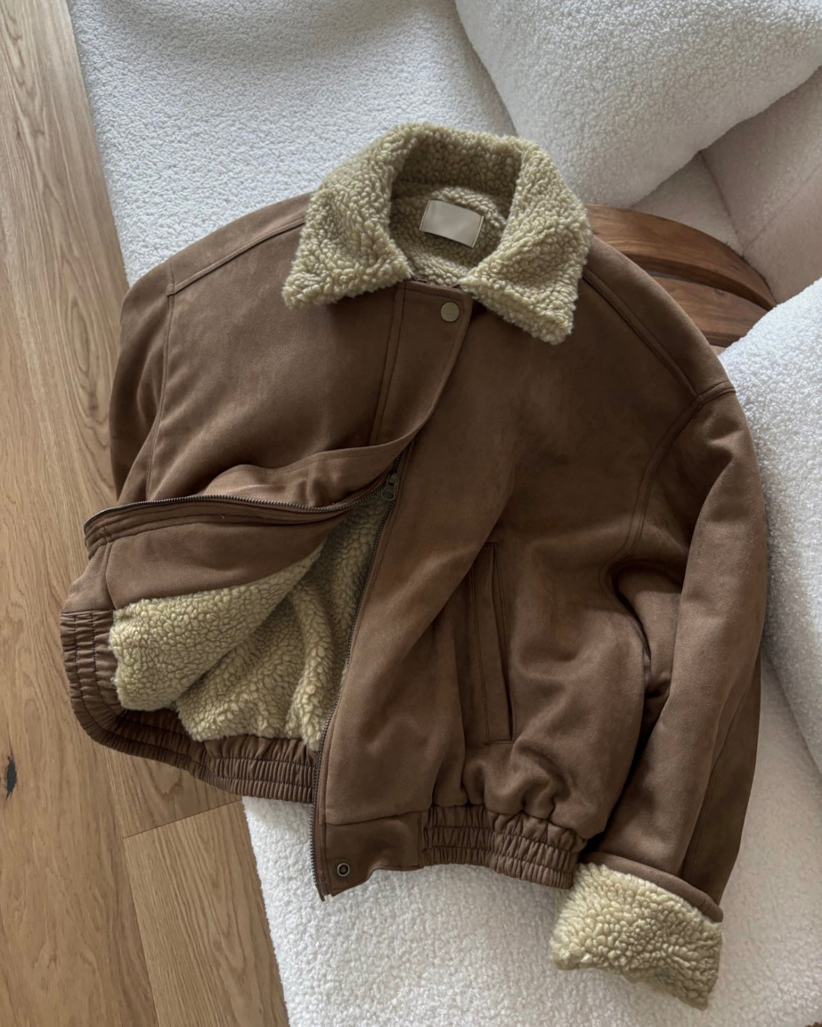 Sherpa Suede Bomber Jacket