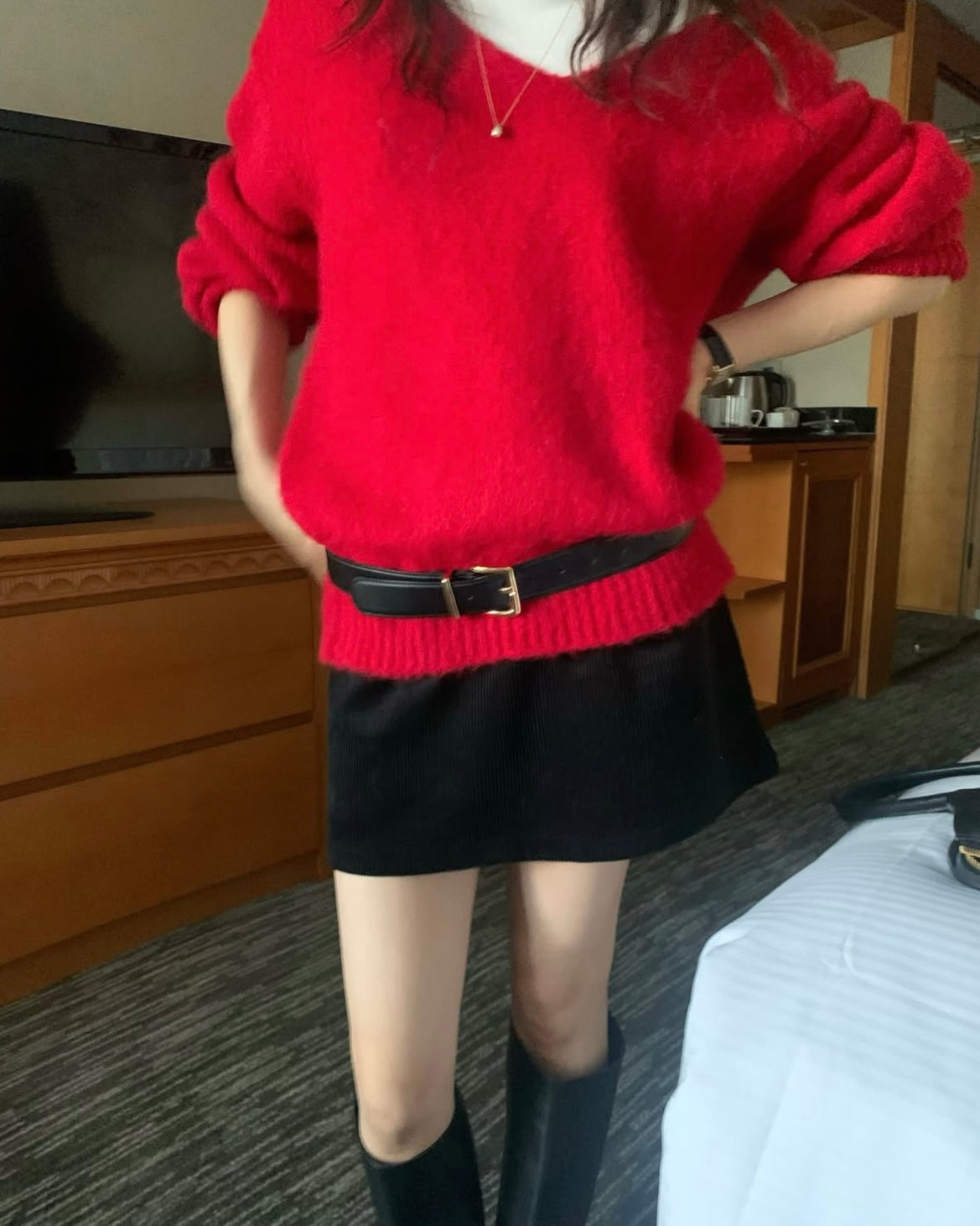 Low Rise Corduroy Mini Skort